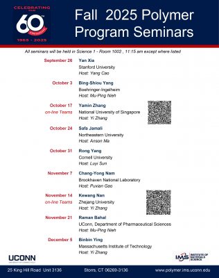 IMS Polymer Program 2025 Fall Seminar Listing