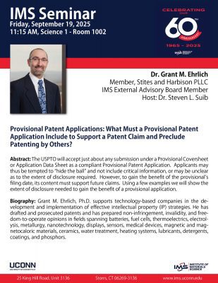 ims seminar friday septermber 19 2025 11:15AM science 1 room 1002
